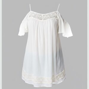 Bohemian dress with cold shoulder